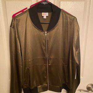 LulaRoe satin bomber jacket